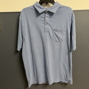 Fish Hippie Polo Shirt Mens XL‎ Blue Preppy Casual Golf Outdoors Fishing Tennis